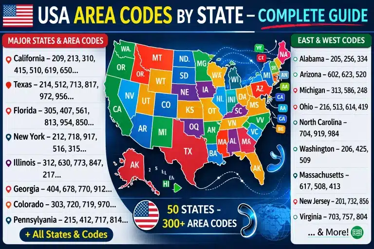 state area codes in usa