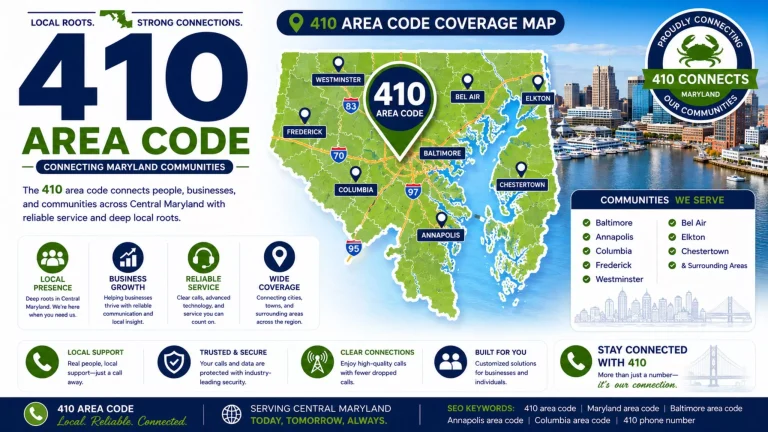410 Area Code: Complete Guide to Location, History, Cities, and Time Zone