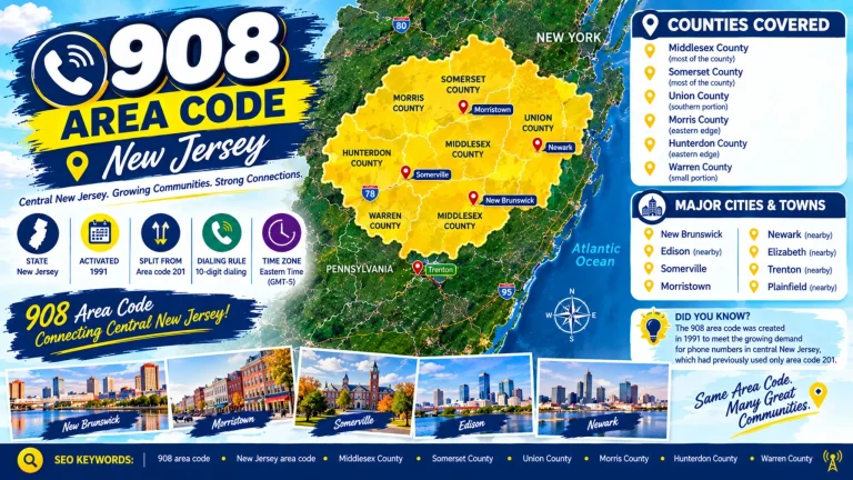 908 Area Code: Complete Guide to New Jersey’s Central Jersey Number