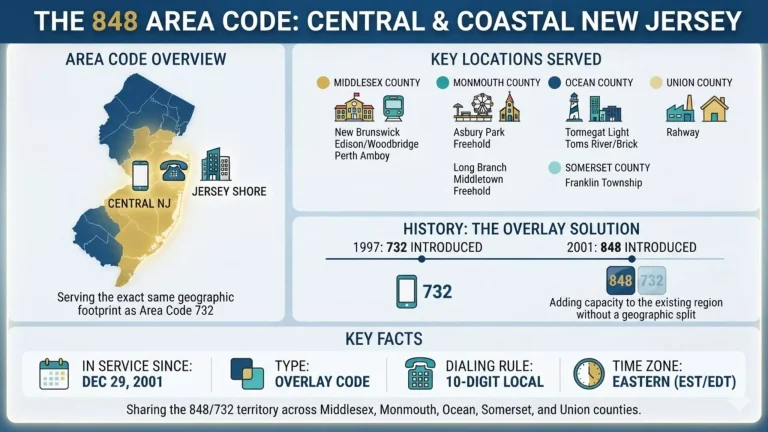 848 area code